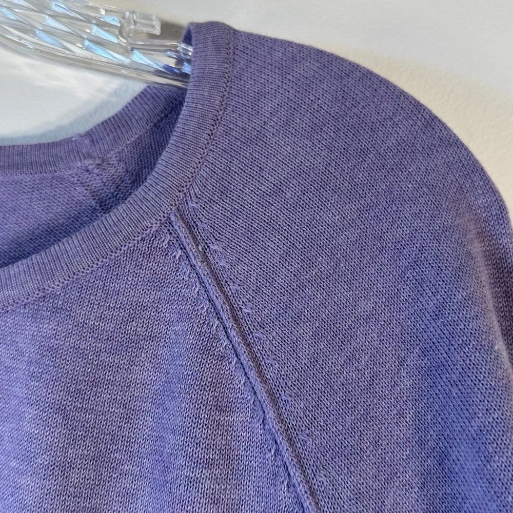 Karen Scott Womens XL Purple Cotton Crew Neck Raglan Pullover‎ Sweater